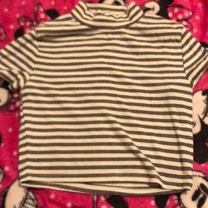 This is cute striped black and white crop top